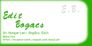edit bogacs business card